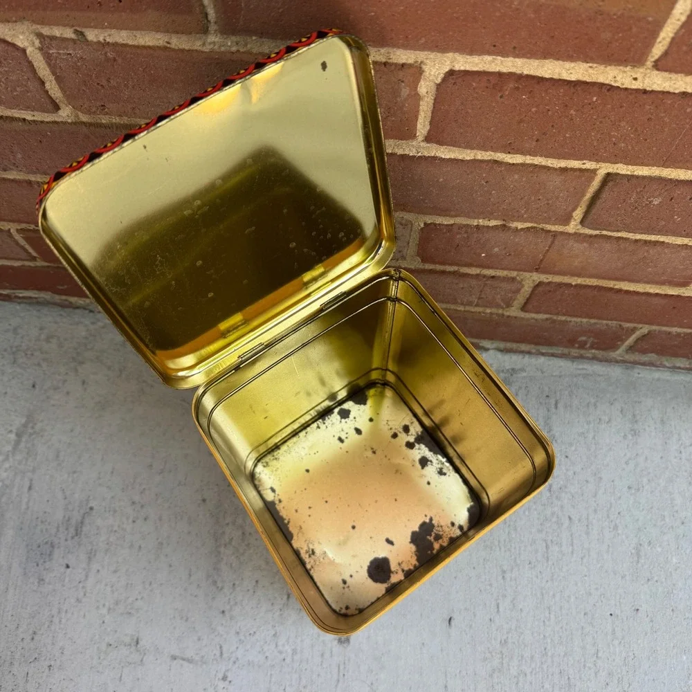 Carmichael's Chips Decorative Yellow Tin Storage Canister